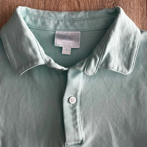 Little English Boy’s Aqua Polo Shirt Short Sleeves - Size 8 - Picture 2 of 8